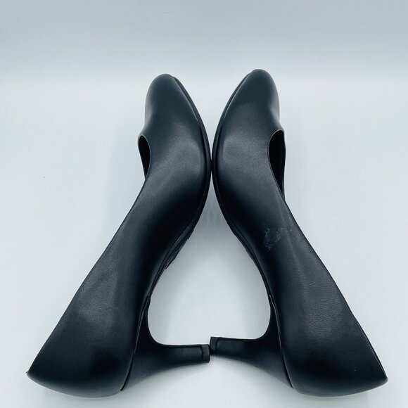 Time and Tru Shoes Womens Size 7.5 Wide Black Kitten Heels Slip On Career Office - Picture 12 of 12